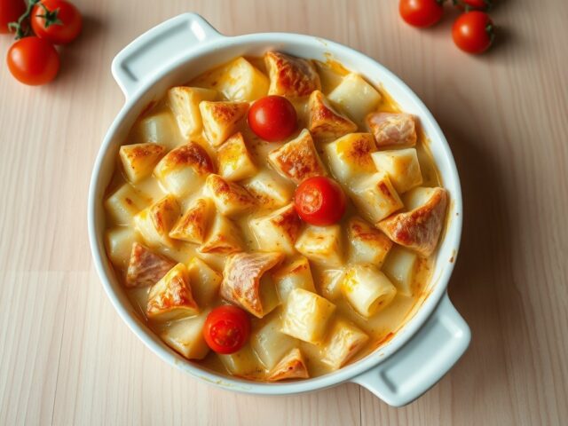 Knolselder met ham en kaas