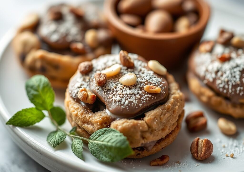 Koekjes met chocola en noten — AI-gegenereerde illustratie