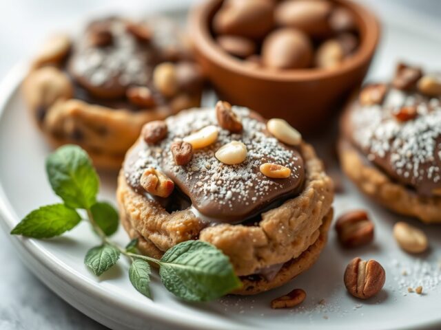 Koekjes met chocola en noten — AI-gegenereerde illustratie