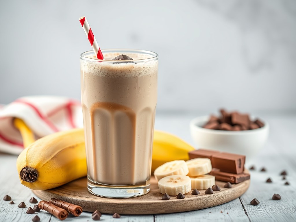 Koffie-milkshake, AI-gegenereerde illustratie