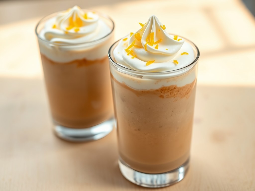 Koffieparfait met Syllabub, AI-gegenereerde illustratie