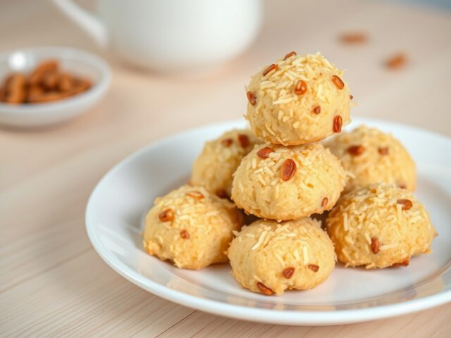 Kokos makaronen met amandelen- walnoten