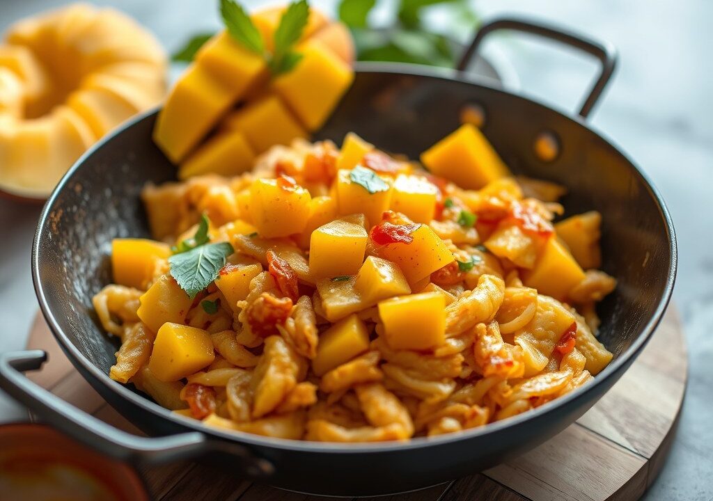 Kokosrijst met mango — AI-gegenereerde illustratie