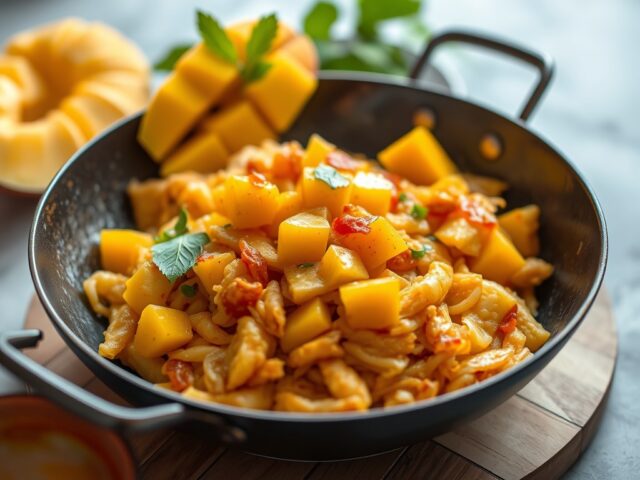 Kokosrijst met mango — AI-gegenereerde illustratie