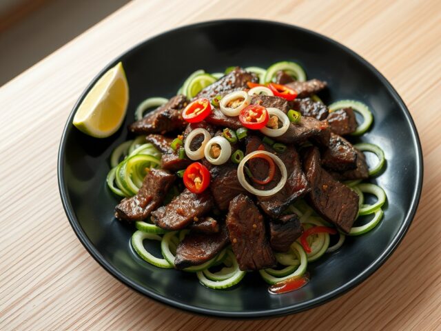 Komkommer met Thai beef