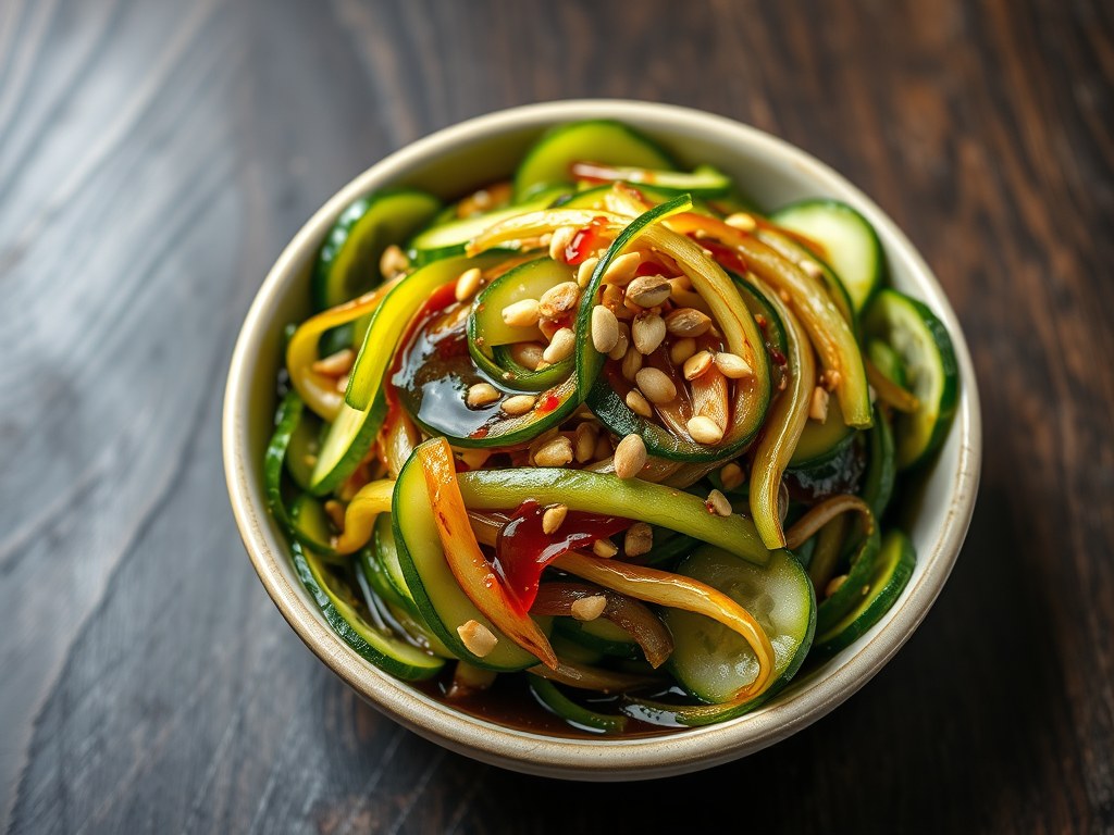 Komkommer Salade Singapore, AI-gegenereerde illustratie