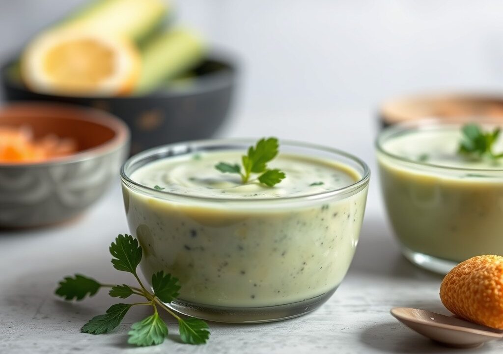 Komkommer Yoghurt Gazpacho V — AI-gegenereerde illustratie
