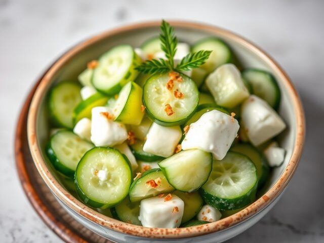 Komkommersalade — AI-gegenereerde illustratie