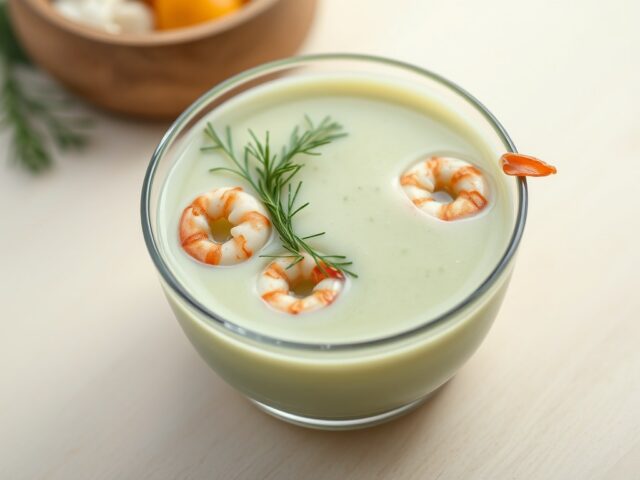 Komkommersoepje met (Hollandse) garnalen