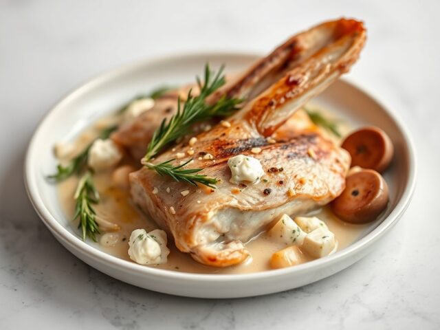Konijn met gorgonzola