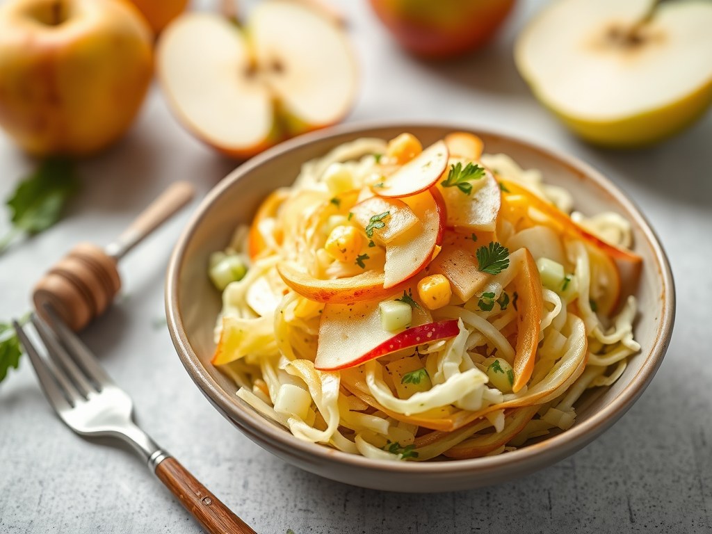 Kool – Appel Salade, AI-gegenereerde illustratie