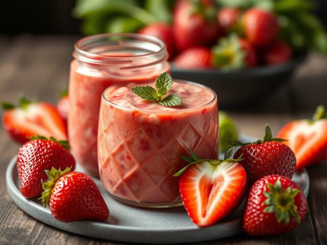 Koolrabisalade met aardbeien — AI-gegenereerde illustratie