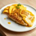 Koolvis in kerriekorstje met mango