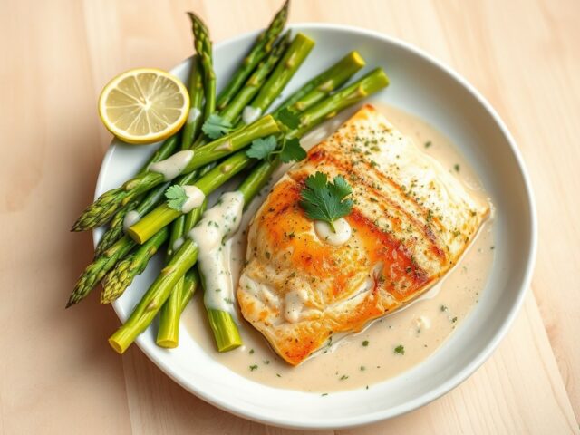 Koolvis met asperges