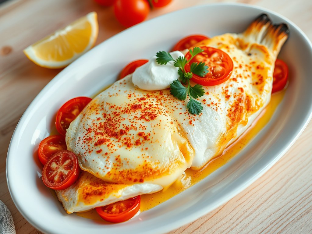 Koolvishaasje met camembert, AI-gegenereerde illustratie