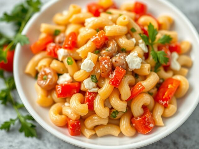 koude macaroni salade β AI-gegenereerde illustratie