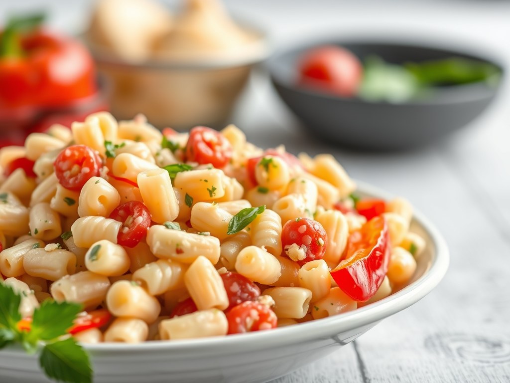 Koude Macaroni Salade, AI-gegenereerde illustratie