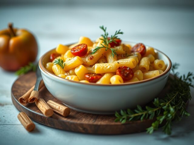 Koude Macaroni Schotel — AI-gegenereerde illustratie