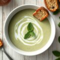 Koude roomsoep van courgette en munt