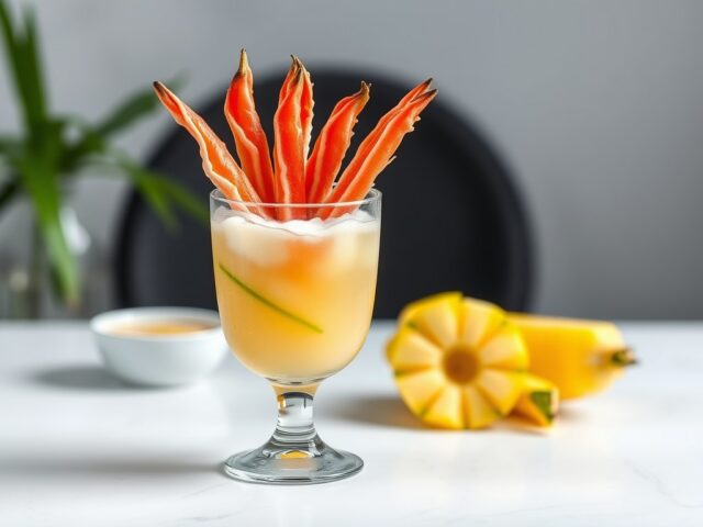 Krab-vruchtencocktailglaasje — AI-gegenereerde illustratie