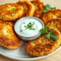 Krabkoekjes met yoghurt dipsaus