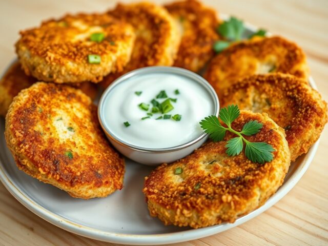 Krabkoekjes met yoghurt dipsaus