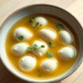 Krachtige bouillon met quenelles van koolvis en dragon