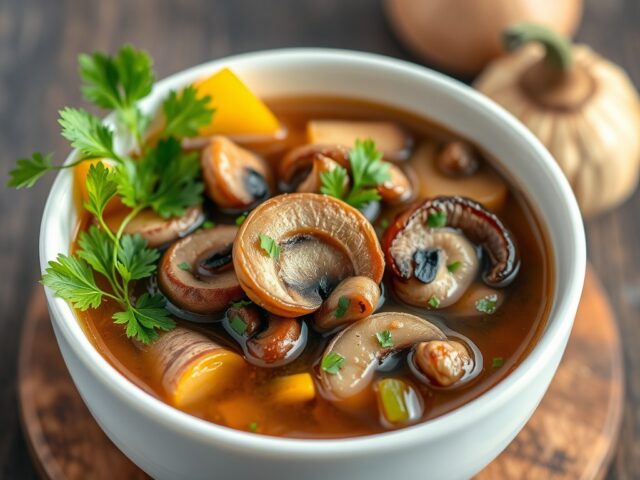 Krachtige paddestoelenbouillon