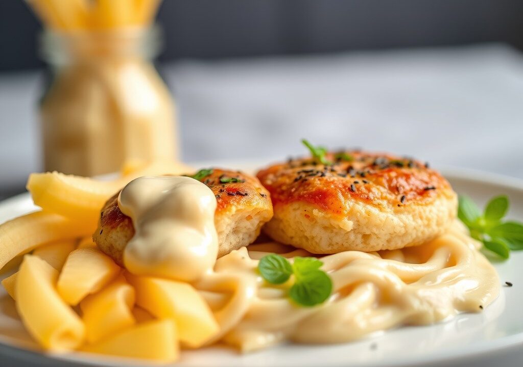 Kreeft met 2 soorten mayonaise, AI-gegenereerde illustratie