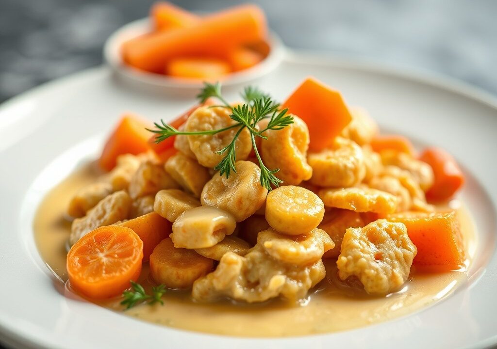 Kreeft met chardonnaysaus., AI-gegenereerde illustratie
