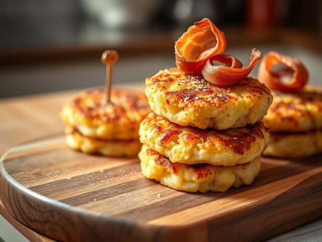 Krokante knolselderijkoekjes met spek