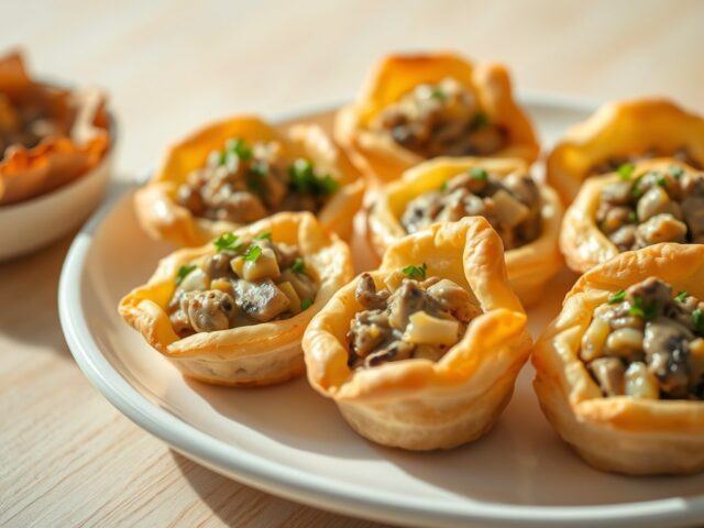 Krokante pasteitjes met kalfsgehakt