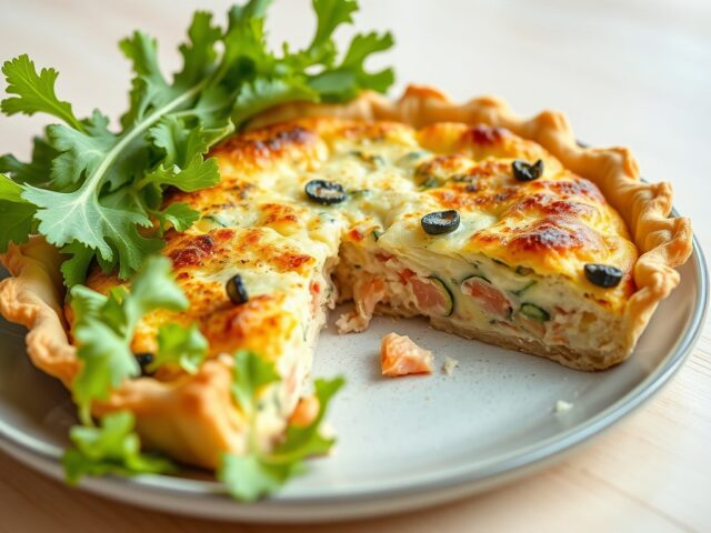 Krokante zalm-courgettequiche