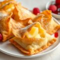 krokantjes met ananas en citroenmascarpone met framboos