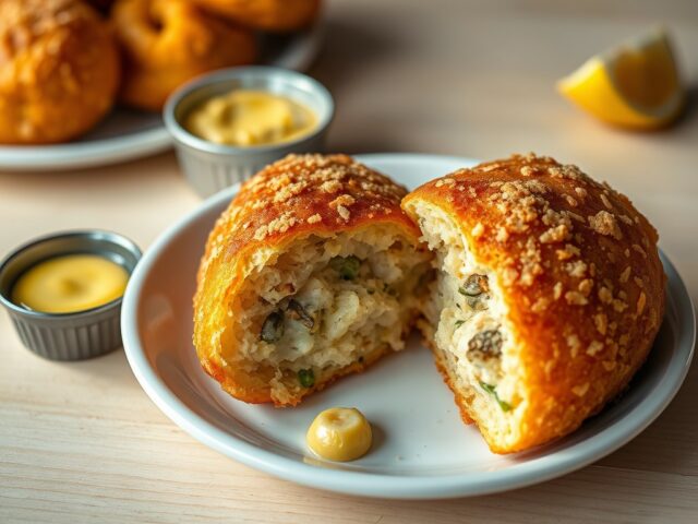 Kroketjes van gezouten kabeljauw, aardappel, oeste