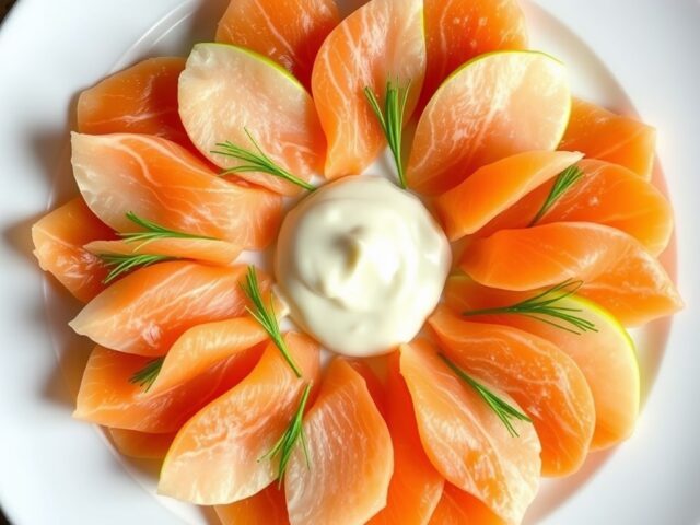 Kroon van wilde en gerookte zalm met goudrenetten