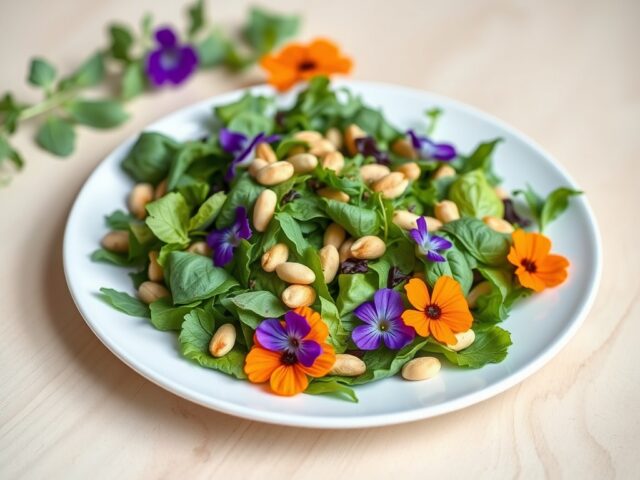 Kruidensalade met Oost-Indische kers