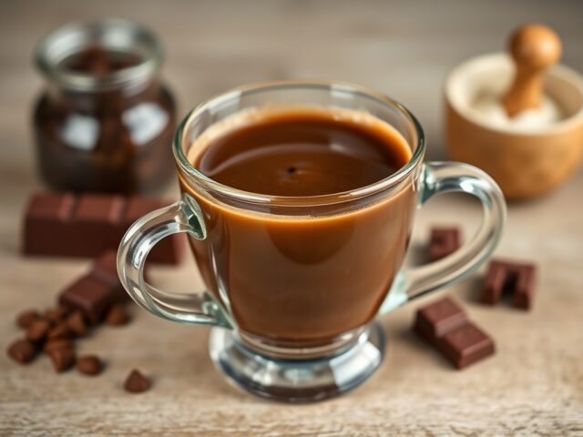 Kruidige chocoladekoffie — AI-gegenereerde illustratie