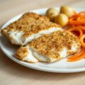 Kruidige geepmoten met wortel in vinaigrette