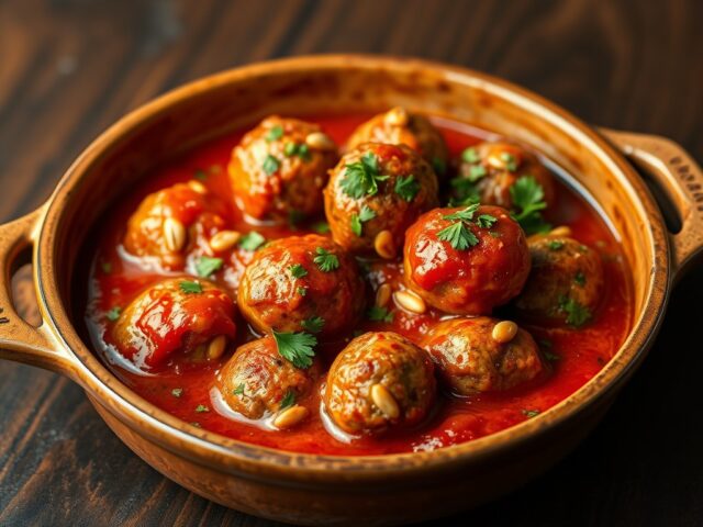 Kruidige kipballetjes in tomatensaus