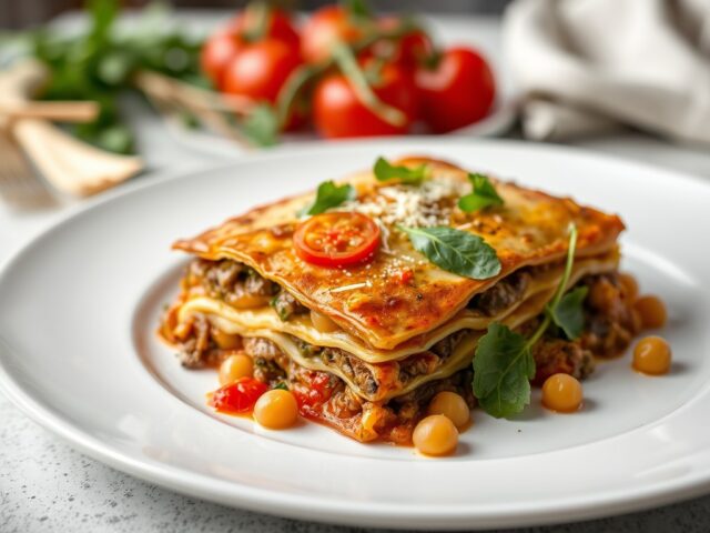 Kruidige lasagne met lamsgehakt