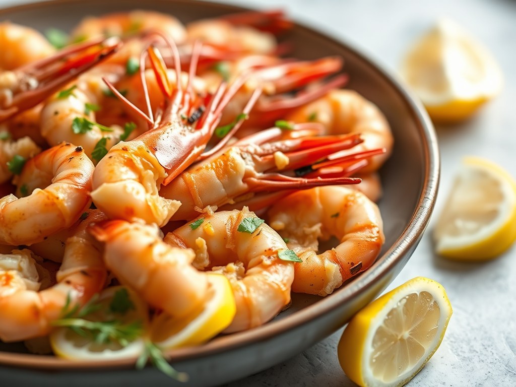 Kruidige scampi’s, AI-gegenereerde illustratie