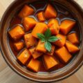 Kruidige stoofpot van zoete aardappelen