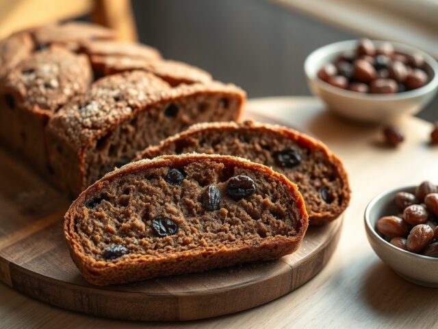 Kruidkoek met gember rozijnen en nootmuskaat