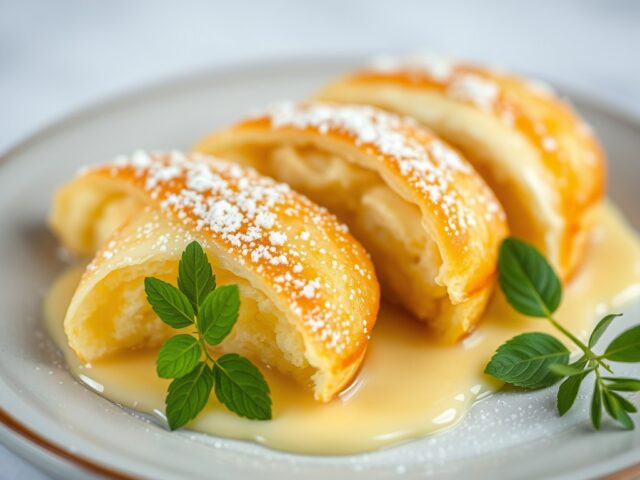 Kue Serabi (flensjes met kokossaus) — AI-gegenereerde illustratie
