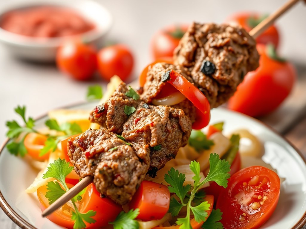 kurdische kabab, AI-gegenereerde illustratie