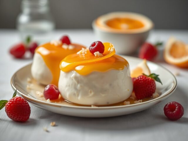 Kwark- yoghurtbavarois met sinaasappel