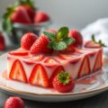 Kwarktaart met aardbeien