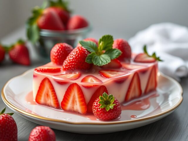 Kwarktaart met aardbeien