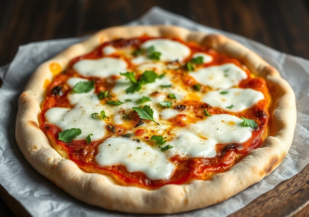 Lahmacun = Turkse pizza, AI-gegenereerde illustratie